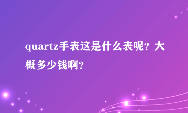 quartz手表这是什么表呢？大概多少钱啊？