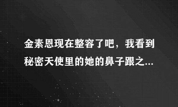 金素恩现在整容了吧，我看到秘密天使里的她的鼻子跟之前比变了好多啊，是不是整容了？？？