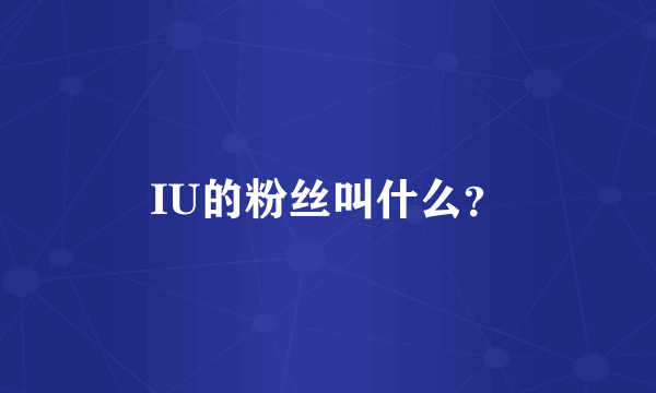 IU的粉丝叫什么？