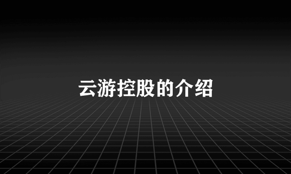 云游控股的介绍