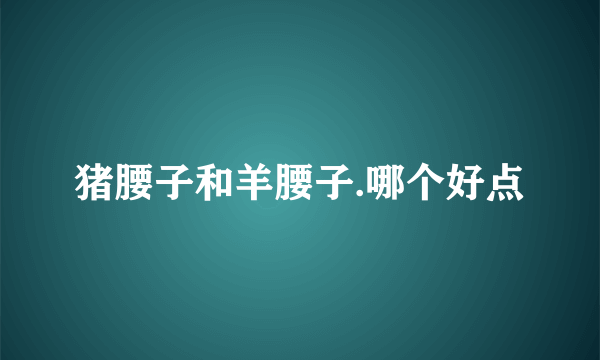 猪腰子和羊腰子.哪个好点