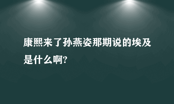 康熙来了孙燕姿那期说的埃及是什么啊?