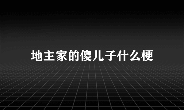 地主家的傻儿子什么梗