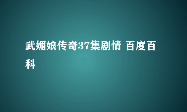 武媚娘传奇37集剧情 百度百科