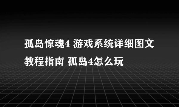 孤岛惊魂4 游戏系统详细图文教程指南 孤岛4怎么玩