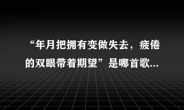 “年月把拥有变做失去，疲倦的双眼带着期望”是哪首歌的歌词？