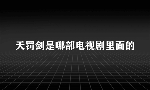 天罚剑是哪部电视剧里面的