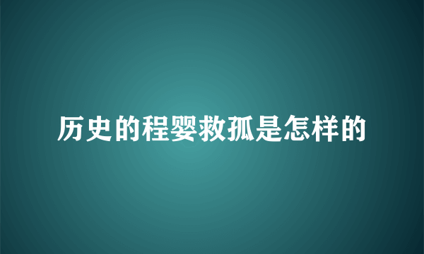 历史的程婴救孤是怎样的