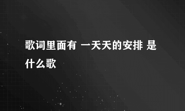 歌词里面有 一天天的安排 是什么歌