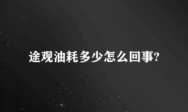 途观油耗多少怎么回事?