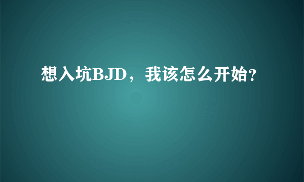 想入坑BJD，我该怎么开始？