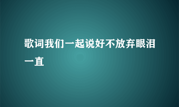 歌词我们一起说好不放弃眼泪一直