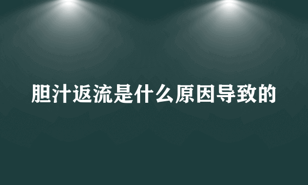 胆汁返流是什么原因导致的