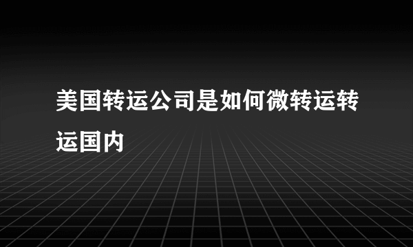 美国转运公司是如何微转运转运国内