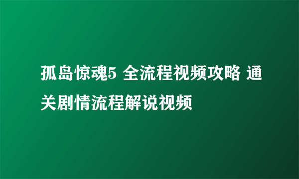 孤岛惊魂5 全流程视频攻略 通关剧情流程解说视频