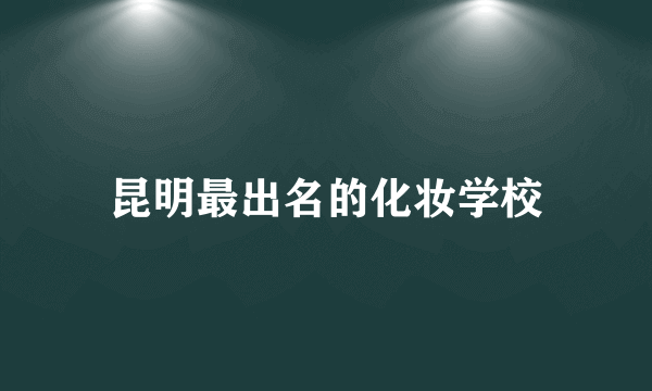 昆明最出名的化妆学校