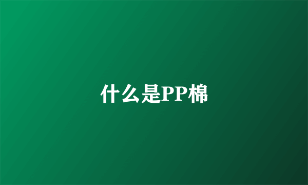 什么是PP棉