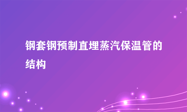 钢套钢预制直埋蒸汽保温管的结构