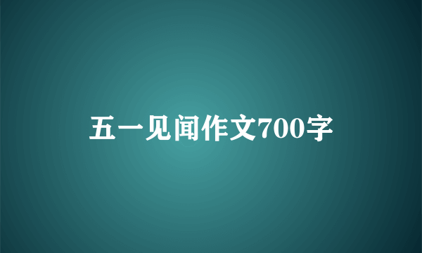 五一见闻作文700字