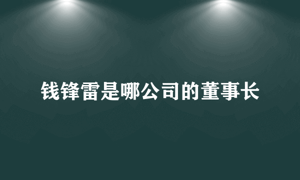 钱锋雷是哪公司的董事长