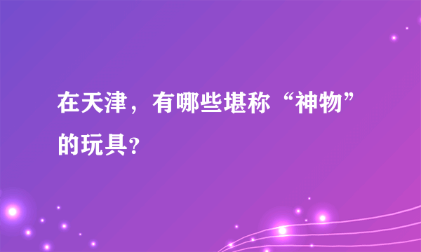 在天津，有哪些堪称“神物”的玩具？