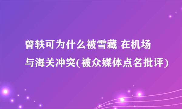 曾轶可为什么被雪藏 在机场与海关冲突(被众媒体点名批评)