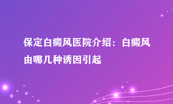 保定白癜风医院介绍：白癜风由哪几种诱因引起