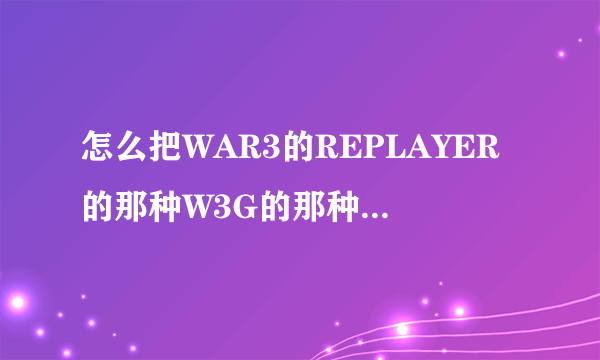 怎么把WAR3的REPLAYER的那种W3G的那种格式转换成WMV或者其他格式的视频文件？