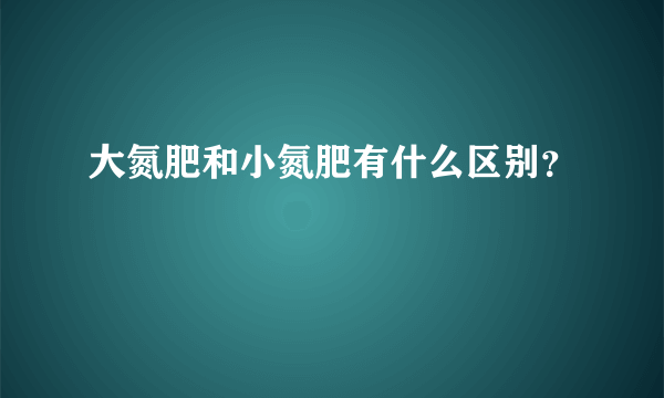 大氮肥和小氮肥有什么区别？