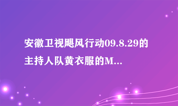 安徽卫视飓风行动09.8.29的主持人队黄衣服的MM是谁阿,挺漂亮的