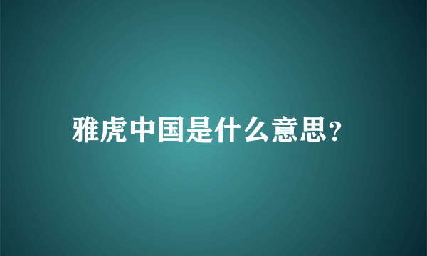 雅虎中国是什么意思？