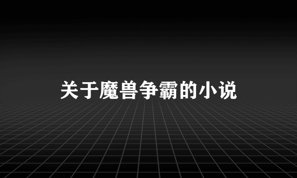 关于魔兽争霸的小说