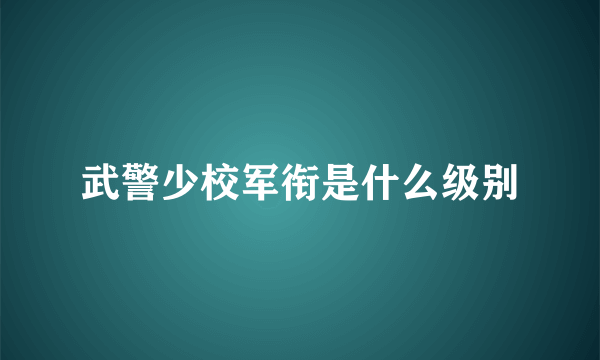 武警少校军衔是什么级别