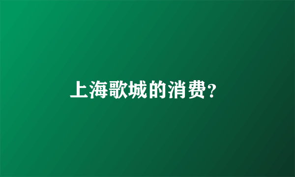 上海歌城的消费？