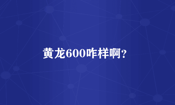 黄龙600咋样啊？