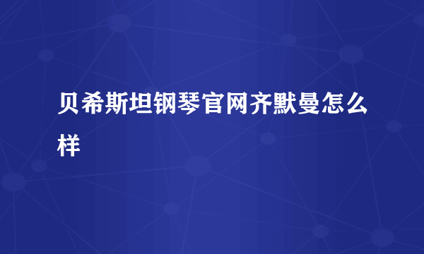 贝希斯坦钢琴官网齐默曼怎么样