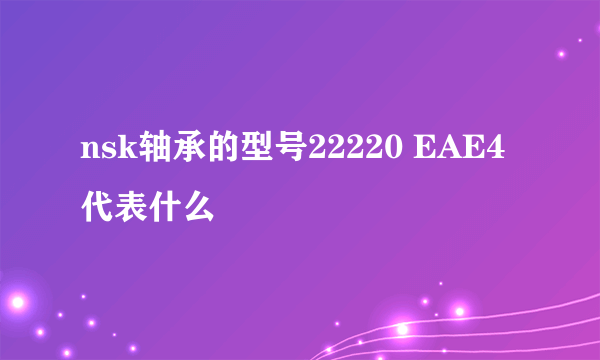 nsk轴承的型号22220 EAE4代表什么