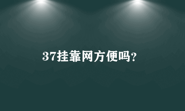 37挂靠网方便吗？