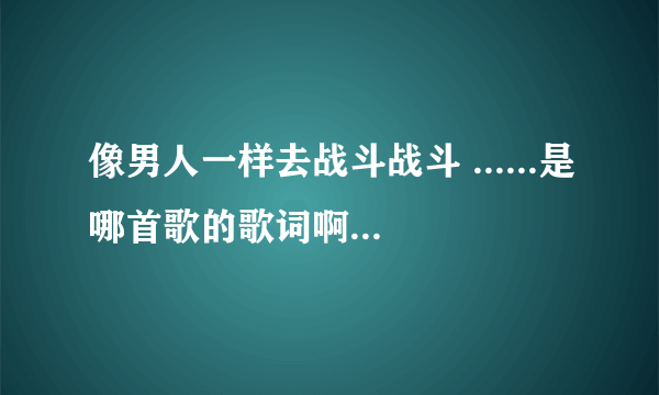 像男人一样去战斗战斗 ......是哪首歌的歌词啊 求解？？DJ的