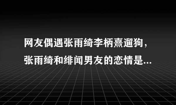 网友偶遇张雨绮李柄熹遛狗，张雨绮和绯闻男友的恋情是否坐实？