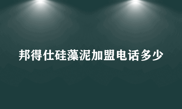 邦得仕硅藻泥加盟电话多少