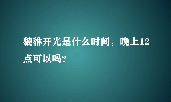 貔貅开光是什么时间，晚上12点可以吗？