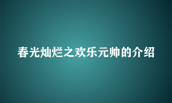 春光灿烂之欢乐元帅的介绍