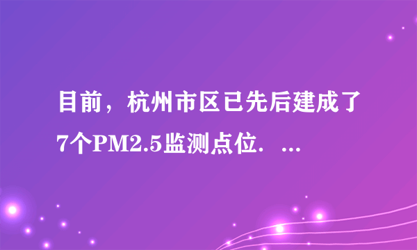 目前，杭州市区已先后建成了7个PM2.5监测点位．PM2.5，指的是直径小于或等于2.5微米的颗粒物总和．那么2.5微米用科学记数法可表示为    米．