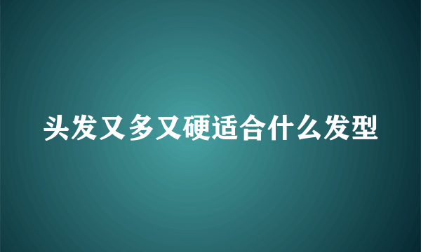 头发又多又硬适合什么发型