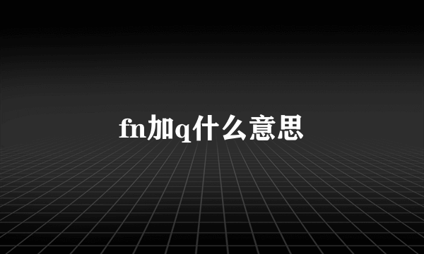 fn加q什么意思