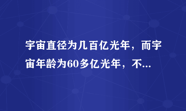 宇宙直径为几百亿光年，而宇宙年龄为60多亿光年，不以超光速形式爆炸，何成此宇宙？