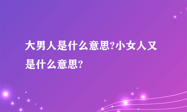 大男人是什么意思?小女人又是什么意思?