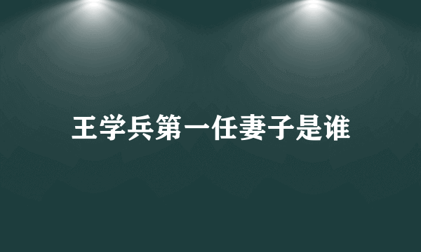 王学兵第一任妻子是谁