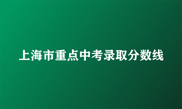 上海市重点中考录取分数线